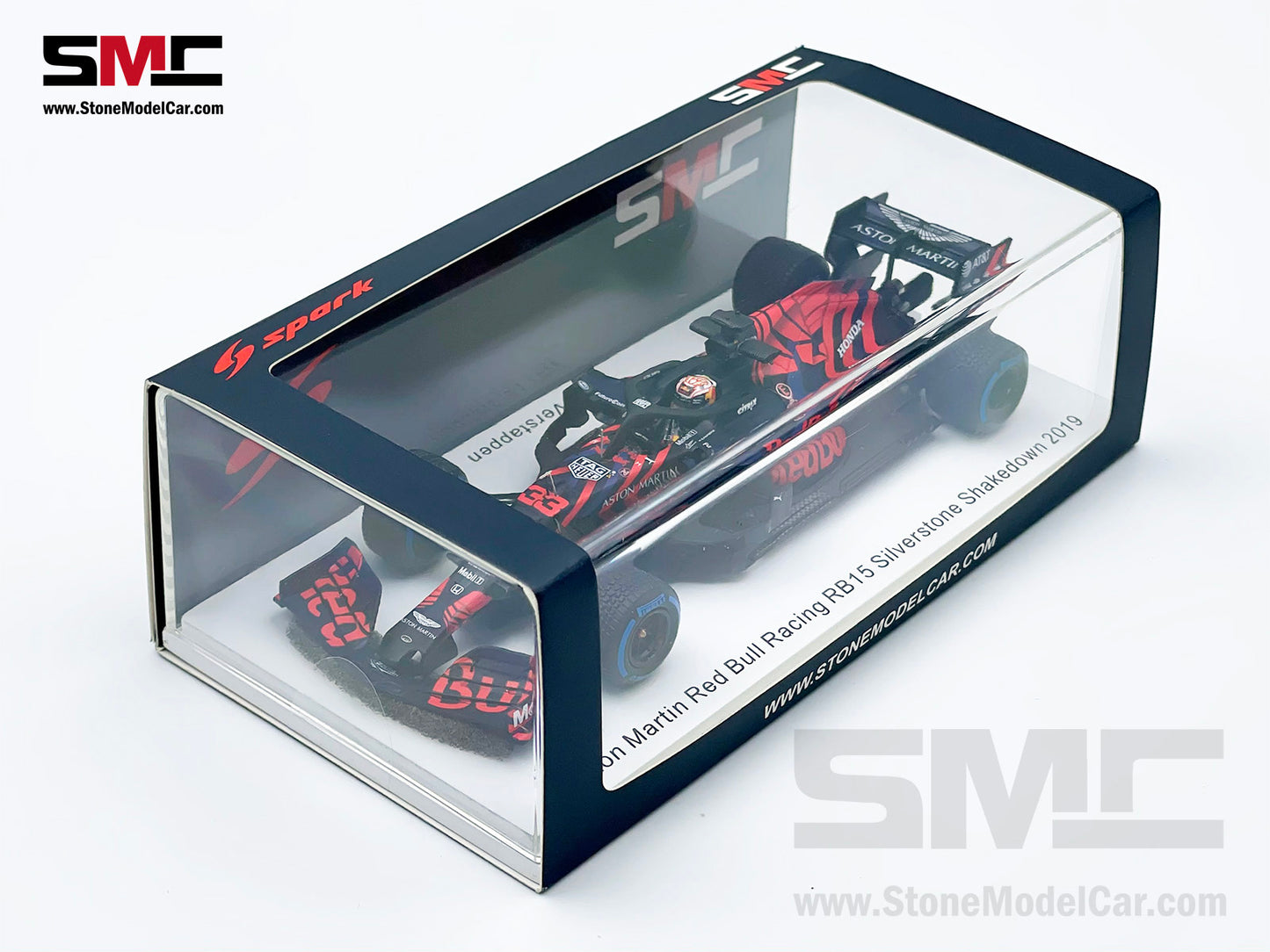 1:43 Spark Red Bull F1 RB15 33 Max Verstappen Silverstone Circuit Shakedown 2019