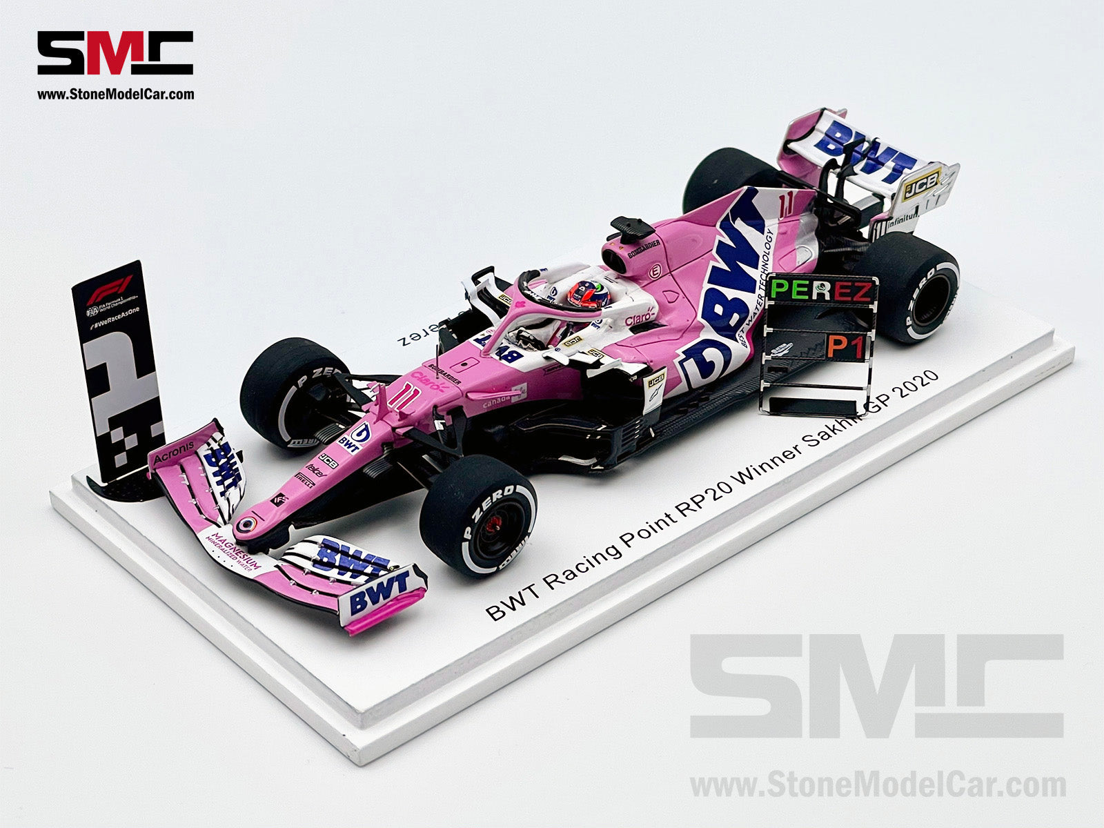 1:43 Spark BWT Racing Point F1 RP20 #11 Sergio Perez Sakhir 2020 1st C ...