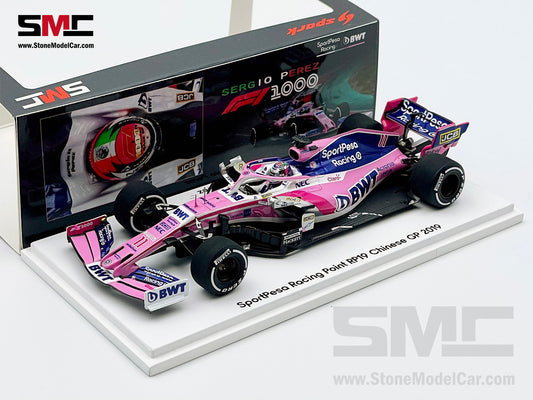1:43 Spark BWT Racing Point RP19 #11 Sergio Perez Chinese GP 2019 F1 1000th GP