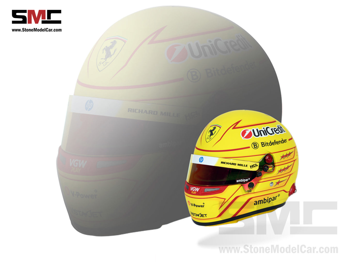 Ferrari F1 SF-25 #44 Lewis Hamilton Season 2025 BELL 1:2 Miniature Helmet
