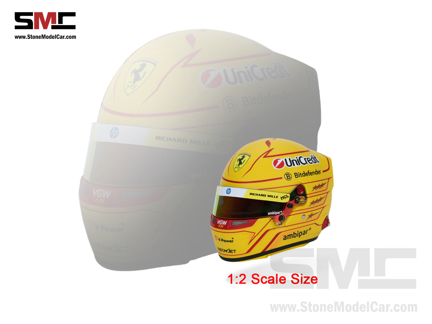 Ferrari F1 SF-25 #44 Lewis Hamilton 2025 1st Half Season BELL 1:2 Helmet