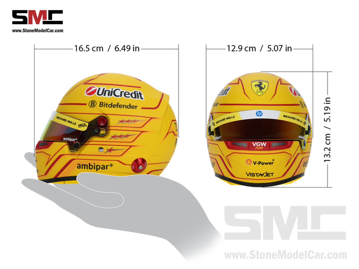 Ferrari F1 SF-25 #44 Lewis Hamilton 2025 1st Half Season BELL 1:2 Helmet