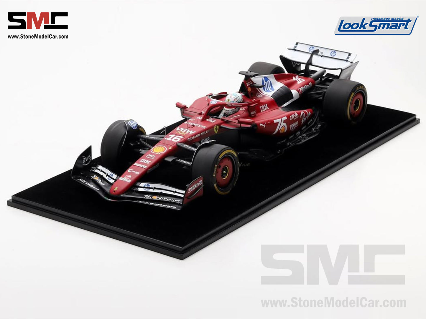 [Pre-Order] Ferrari F1 SF-25 #16 Charles Leclerc Monaco GP 2025 Shell Special Livery 1:12 Looksmart LS1216