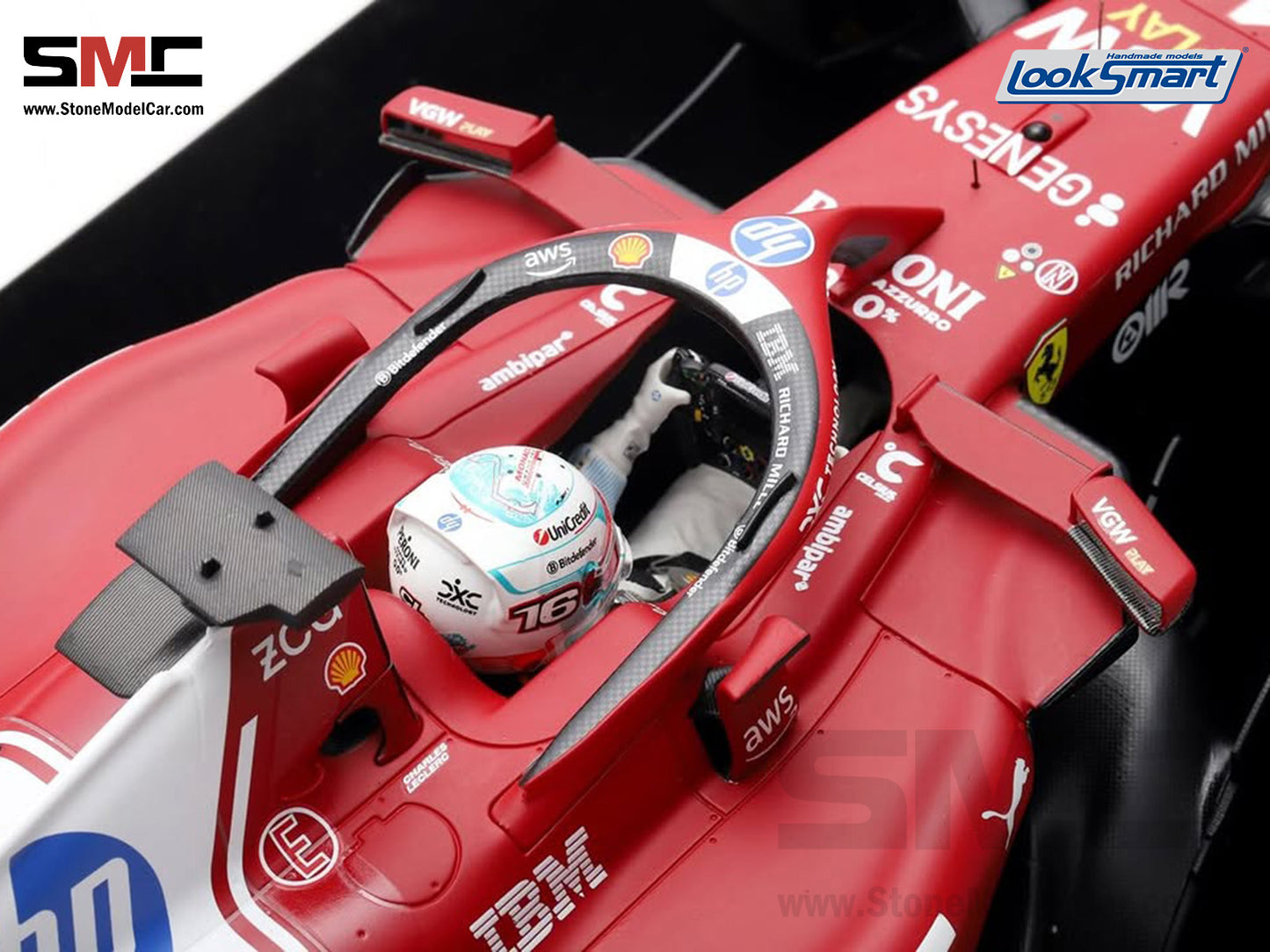[Pre-Order] Ferrari F1 SF-25 #16 Charles Leclerc Monaco GP 2025 Shell Special Livery 1:12 Looksmart LS1216