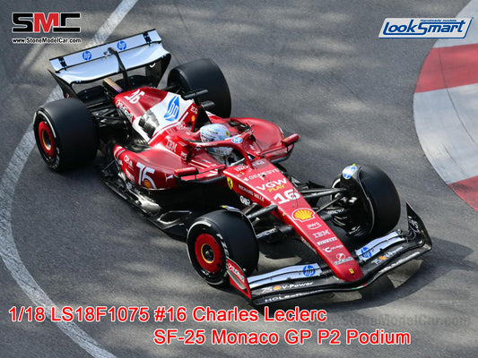 [Pre-Order] Ferrari F1 SF-25 #16 Charles Leclerc Monaco GP 2025 Shell Special Livery Looksmart 1:18 LS18F1075