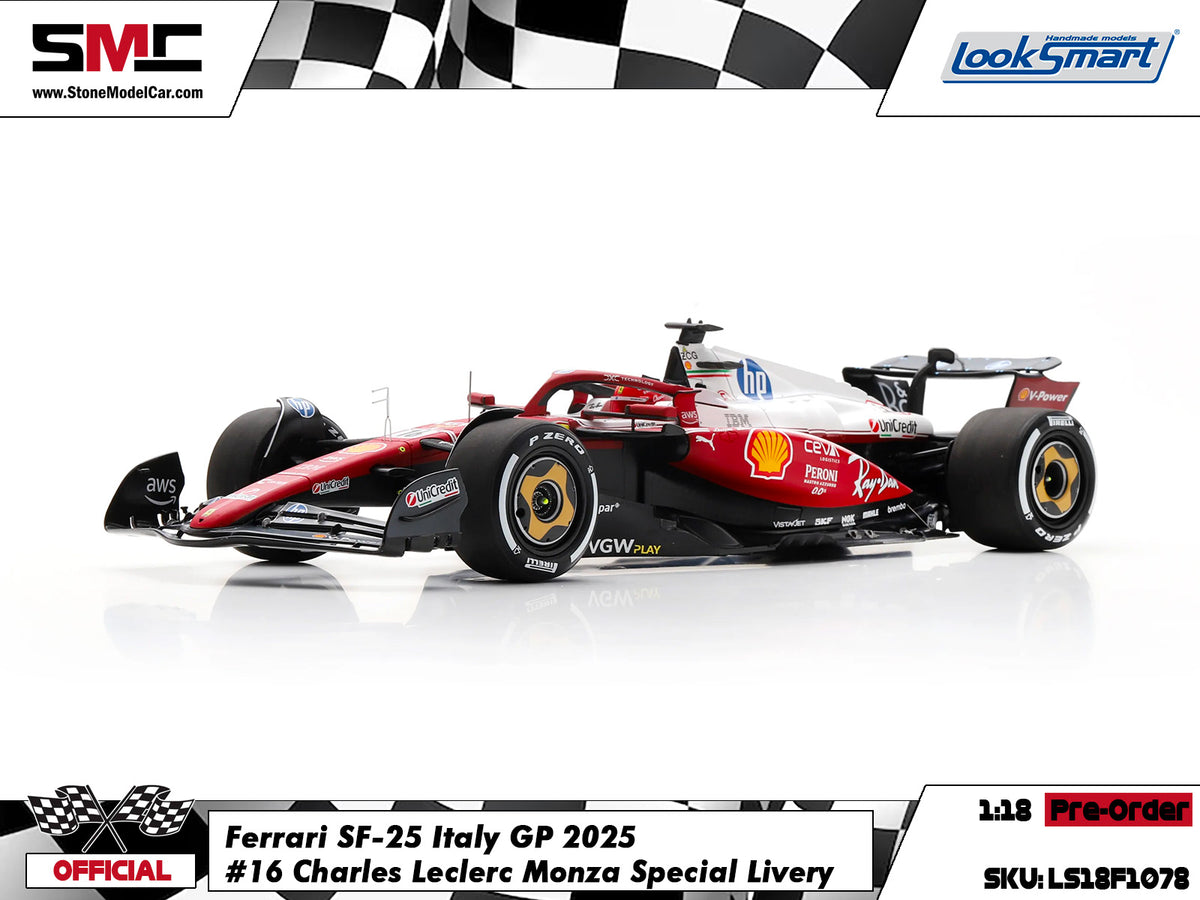 [Pre-Order] Ferrari F1 SF-25 #16 Charles Leclerc Italy Monza GP 2025 312T Special Livery Looksmart 1:43 LSF1078