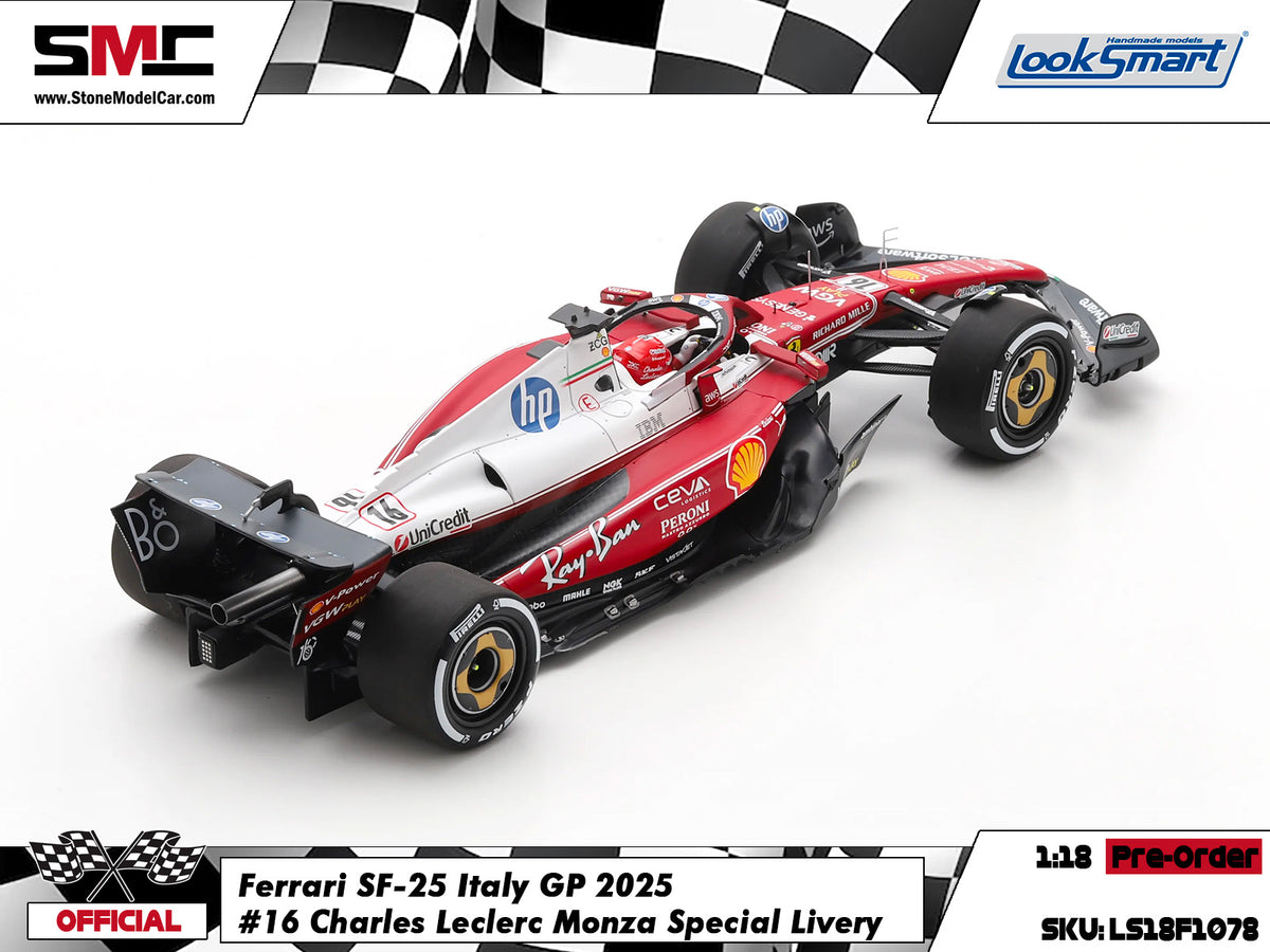 [Pre-Order] Ferrari F1 SF-25 #16 Charles Leclerc Italy Monza GP 2025 312T Special Livery Looksmart 1:43 LSF1078