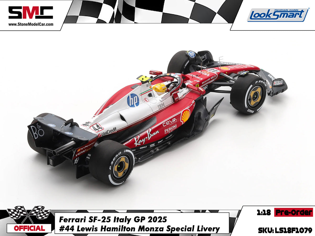 [Pre-Order] Ferrari F1 SF-25 #44 Lewis Hamilton Italy Monza GP 2025 312T Special Livery Looksmart 1:18 LS18F1079
