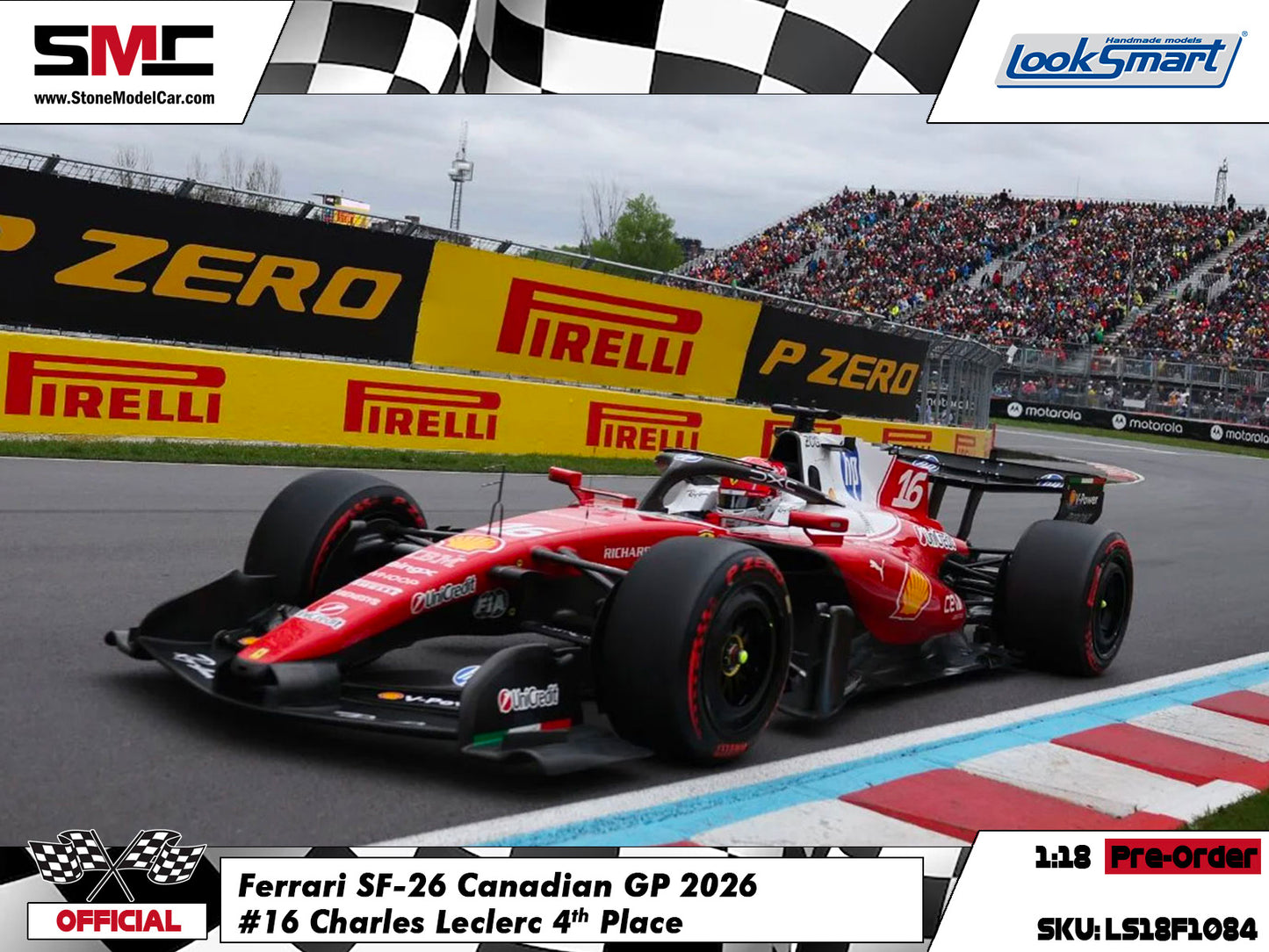 [Pre-Order] Ferrari HP F1 SF-26 #16 Charles Leclerc Canadian GP 2026 Looksmart 1:18 LS18F1084