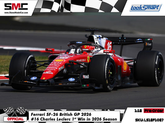 [Pre-Order] Ferrari HP F1 SF-26 #16 Charles Leclerc British GP 2026 Winner Looksmart 1:18 LS18F1087