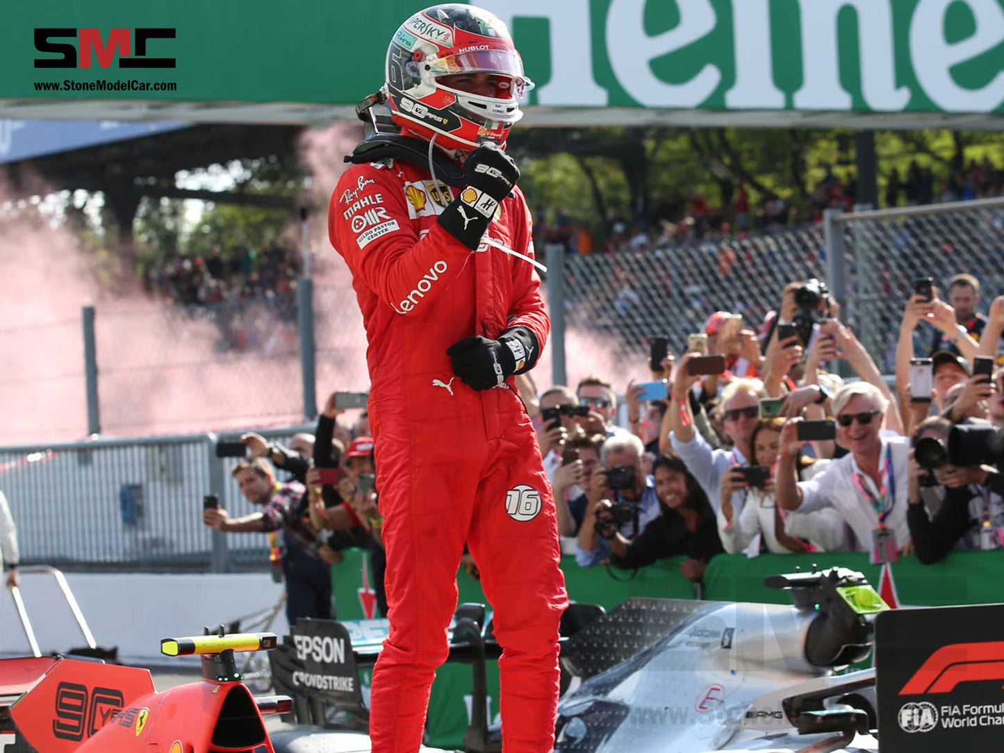 [Pre-Order] Ferrari F1 SF90 #16 Charles Leclerc Winner Italy Monza GP 2019 Looksmart 1:43 Special Edition