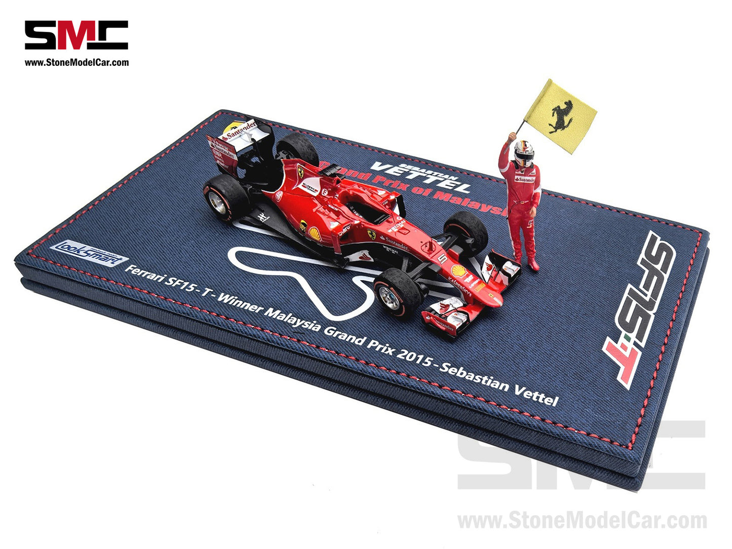 [Pre-Order] Ferrari F1 SF15-T #5 Sebastian Vettel Winner Malaysian GP 2015 Looksmart 1:43 Special Figrine Edition