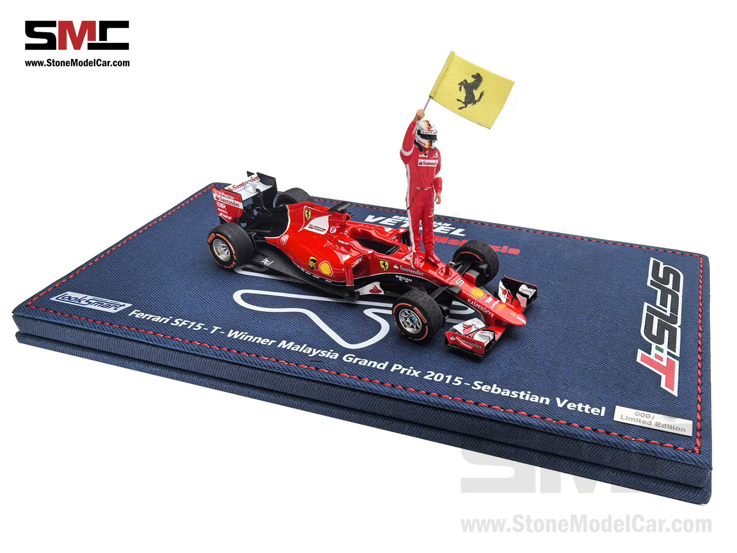 [Pre-Order] Ferrari F1 SF15-T #5 Sebastian Vettel Winner Malaysian GP 2015 Looksmart 1:43 Special Figrine Edition