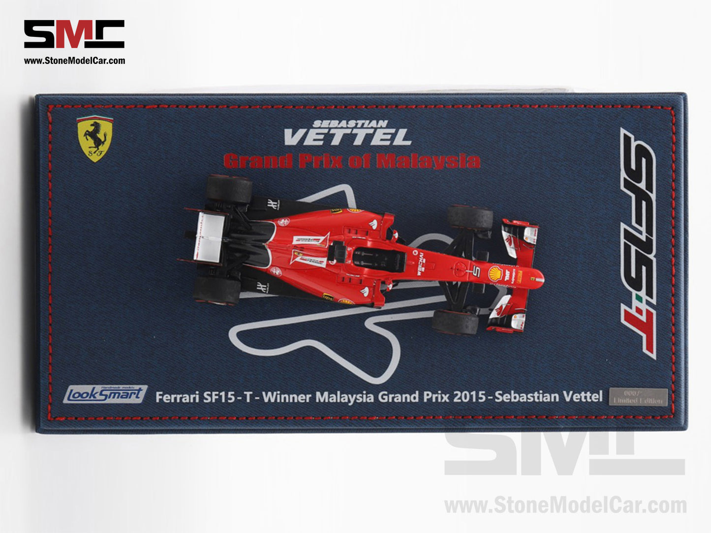 [Pre-Order] Ferrari F1 SF15-T #5 Sebastian Vettel Winner Malaysian GP 2015 Looksmart 1:43 Special Figrine Edition