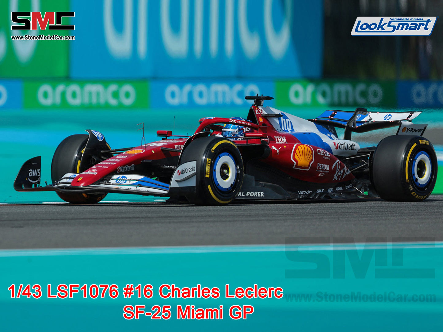 [Pre-Order] Ferrari F1 SF-25 #16 Charles Leclerc Miami GP 2025 Special Livery Looksmart 1:43 LSF1076