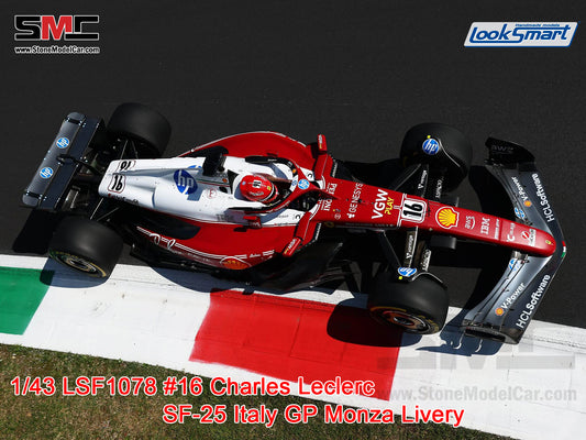 [Pre-Order] Ferrari F1 SF-25 #16 Charles Leclerc Italy Monza GP 2025 312T Special Livery Looksmart 1:43 LSF1078