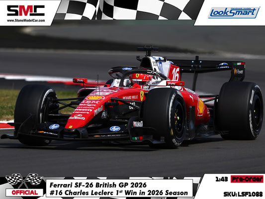 [Pre-Order] Ferrari HP F1 SF-26 #16 Charles Leclerc British GP 2026 Winner Looksmart 1:43 LSF1088
