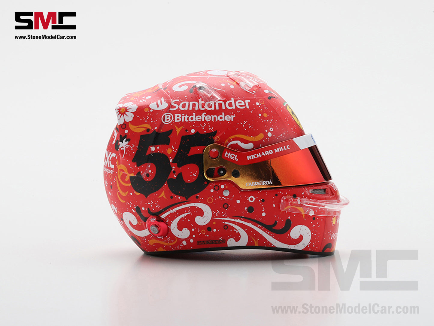 [Pre-Order] Ferrari F1 SF-24 #55 Carlos Sainz Winner Mexican GP 2024 Looksmart 1:5 Helmet