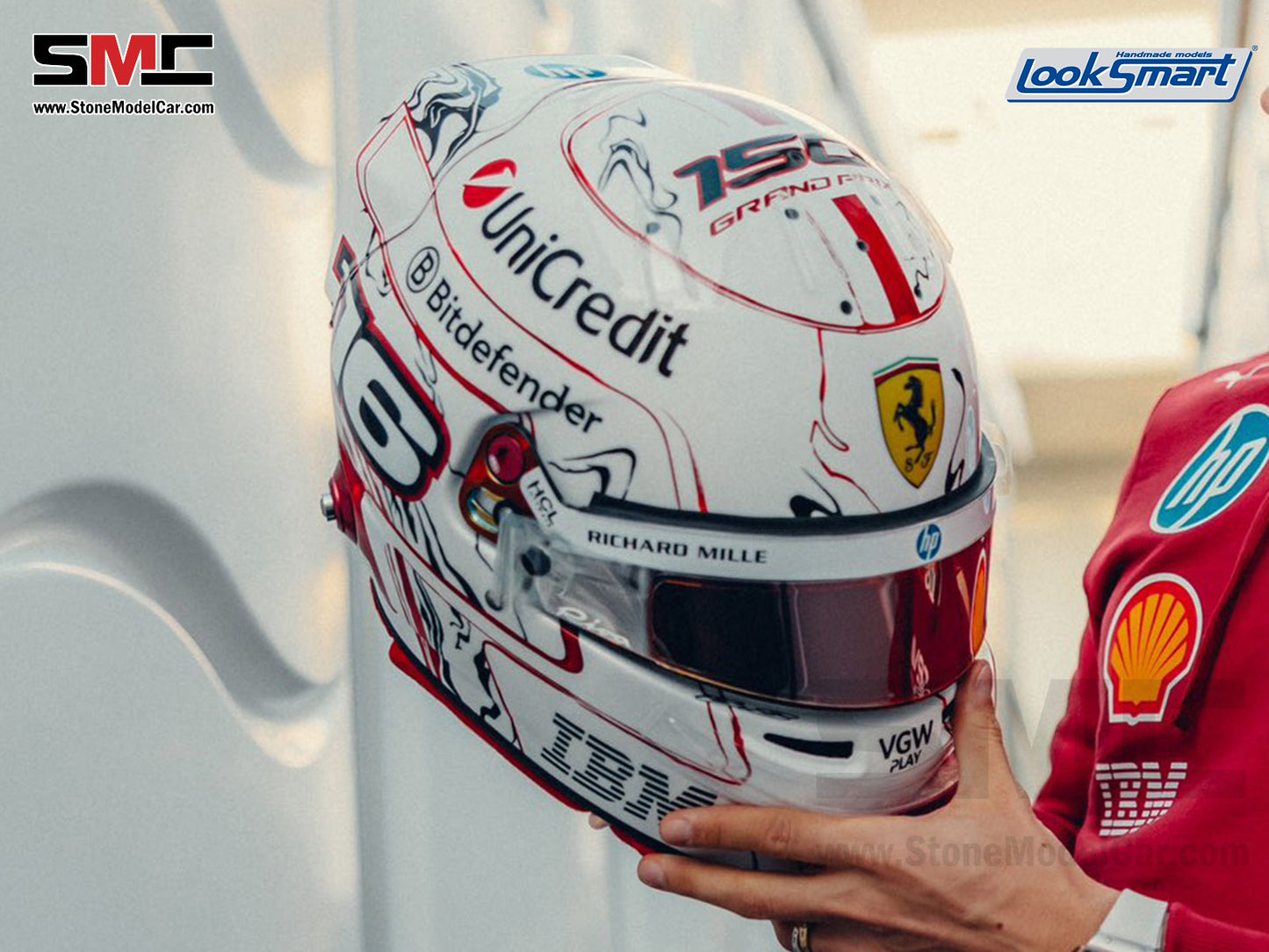 [Pre-Order] Ferrari HP F1 SF-25 #16 Charles Leclerc Japanese GP 2025 Spark 1:5 BELL Helmet