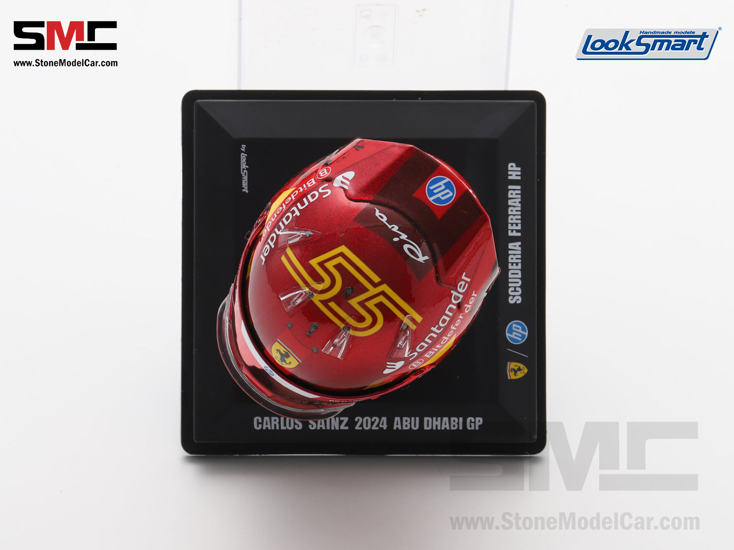 [Pre-Order] Ferrari F1 SF-24 #55 Carlos Sainz Abu Dhabi GP 2024 Looksmart 1:5 BELL Helmet