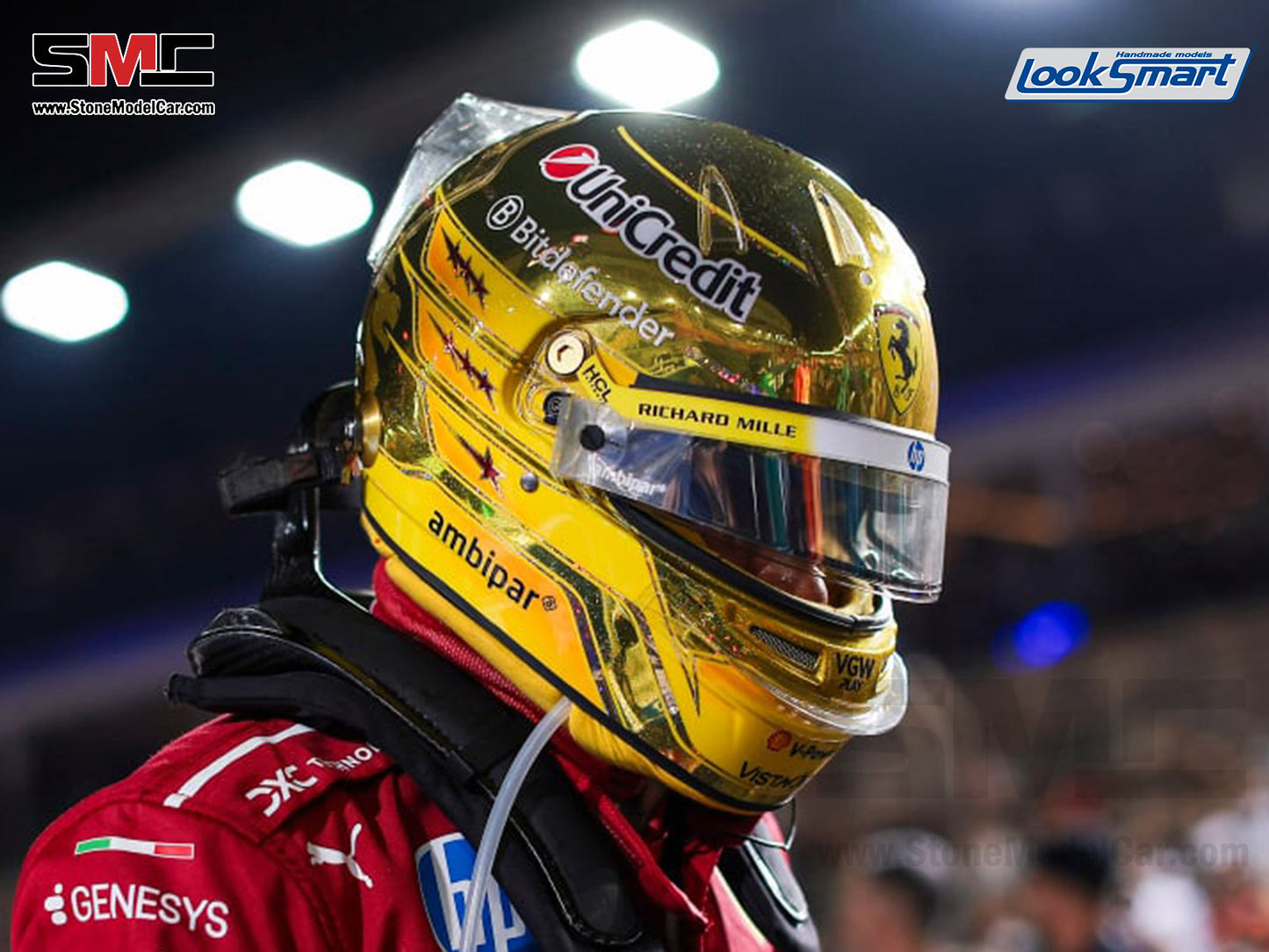 [Pre-Order] Ferrari HP F1 SF-25 #44 Lewis Hamilton Singapore GP 2025 Looksamrt 1:5 BELL Helmet