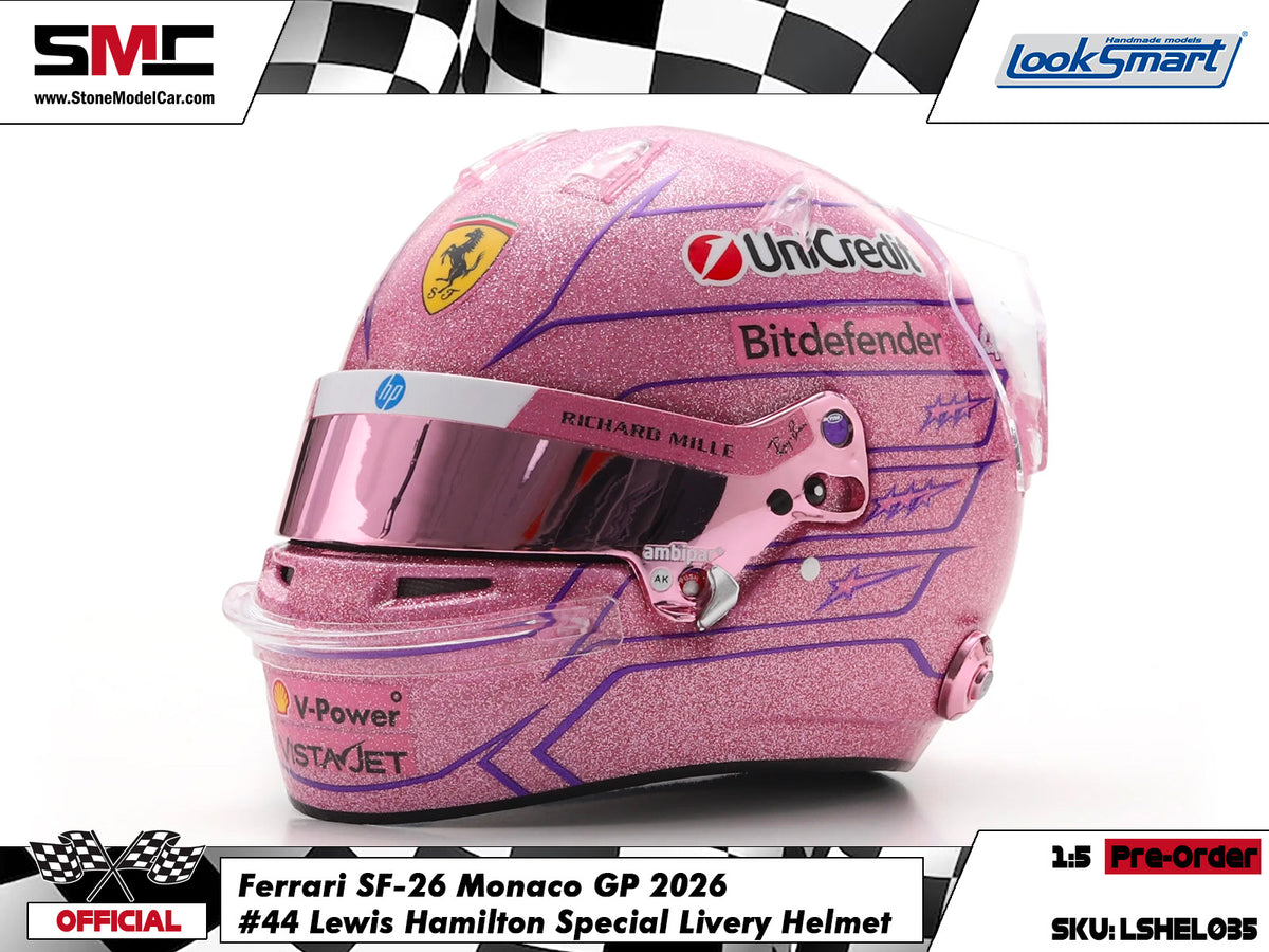 [Pre-Order] Ferrari HP F1 SF-26 #44 Lewis Hamilton Monaco GP 2026 Looksmart 1:5 BELL Helmet