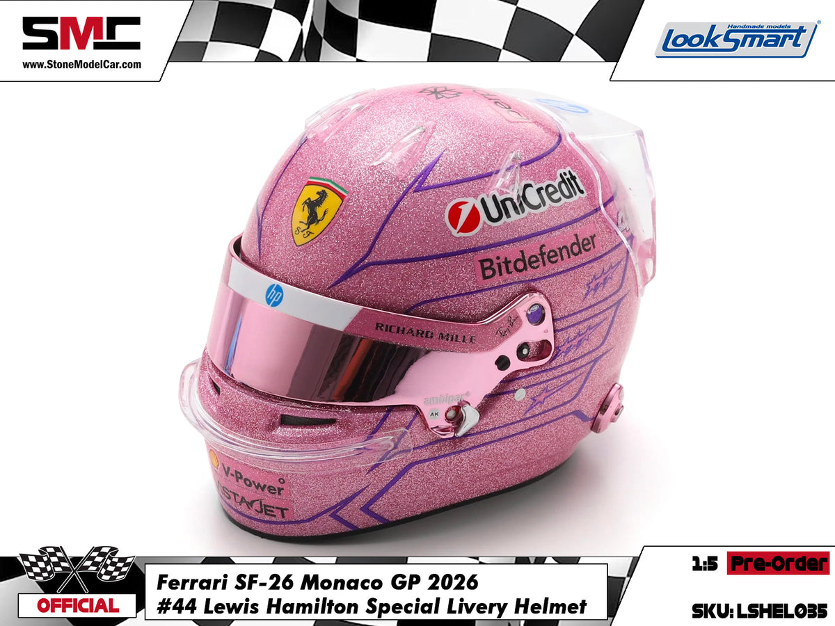 [Pre-Order] Ferrari HP F1 SF-26 #44 Lewis Hamilton Monaco GP 2026 Looksmart 1:5 BELL Helmet