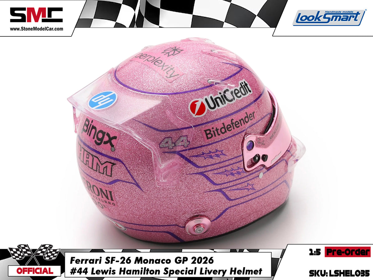 [Pre-Order] Ferrari HP F1 SF-26 #44 Lewis Hamilton Monaco GP 2026 Looksmart 1:5 BELL Helmet