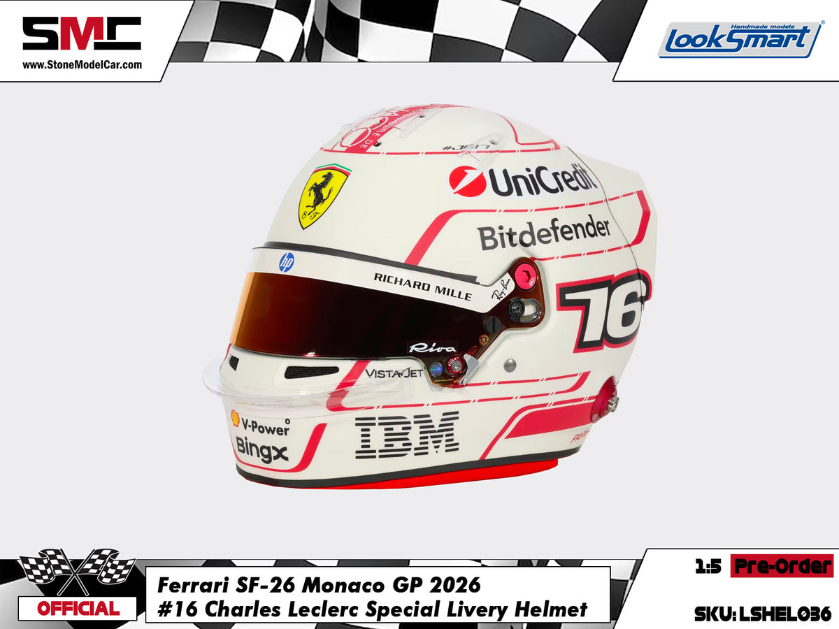 [Pre-Order] Ferrari HP F1 SF-26 #16 Charles Leclerc Monaco GP 2026 Looksmart 1:5 BELL Helmet