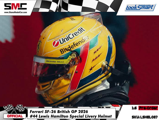 [Pre-Order] Ferrari HP F1 SF-26 #44 Lewis Hamilton British GP 2026 Looksmart 1:5 BELL Helmet