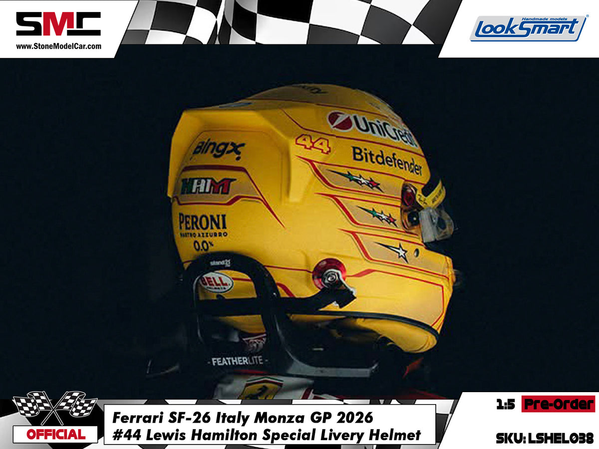 [Pre-Order] Ferrari HP F1 SF-26 #44 Lewis Hamilton Italy Monza GP 2026 Looksmart 1:5 BELL Helmet