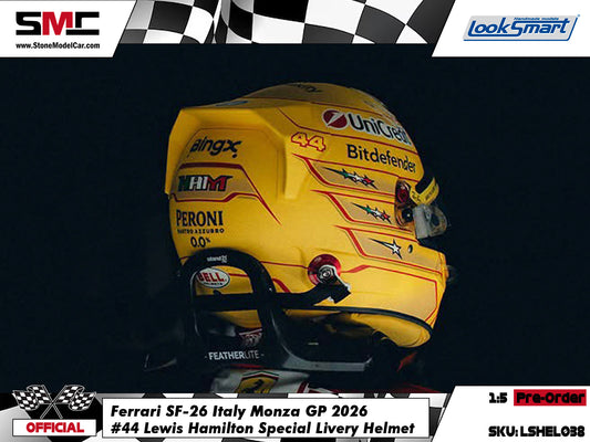 [Pre-Order] Ferrari HP F1 SF-26 #44 Lewis Hamilton Italy Monza GP 2026 Looksmart 1:5 BELL Helmet