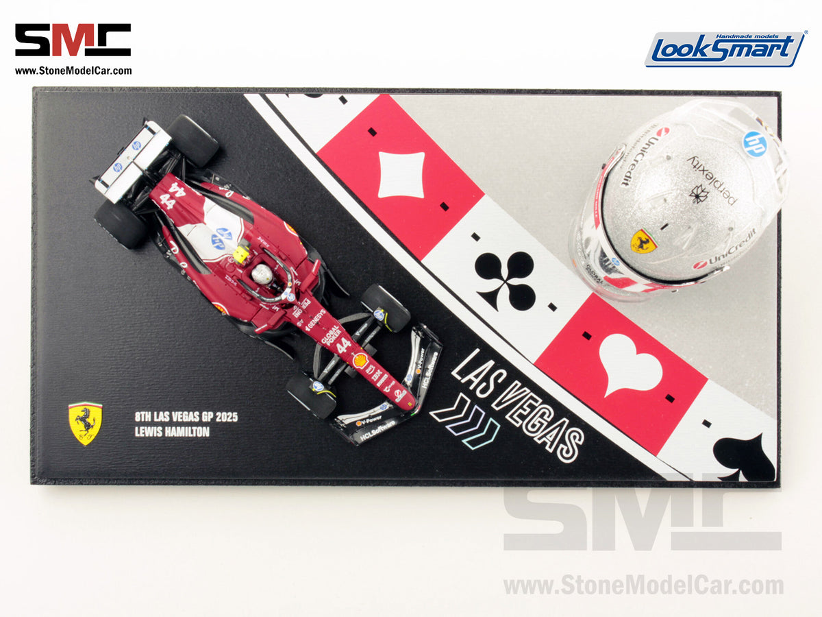 [Pre-Order] Ferrari HP F1 SF-25 #44 Lewis Hamilton Las Vegas GP 2025 Looksmart 1:43 + 1:5 Helmet Set