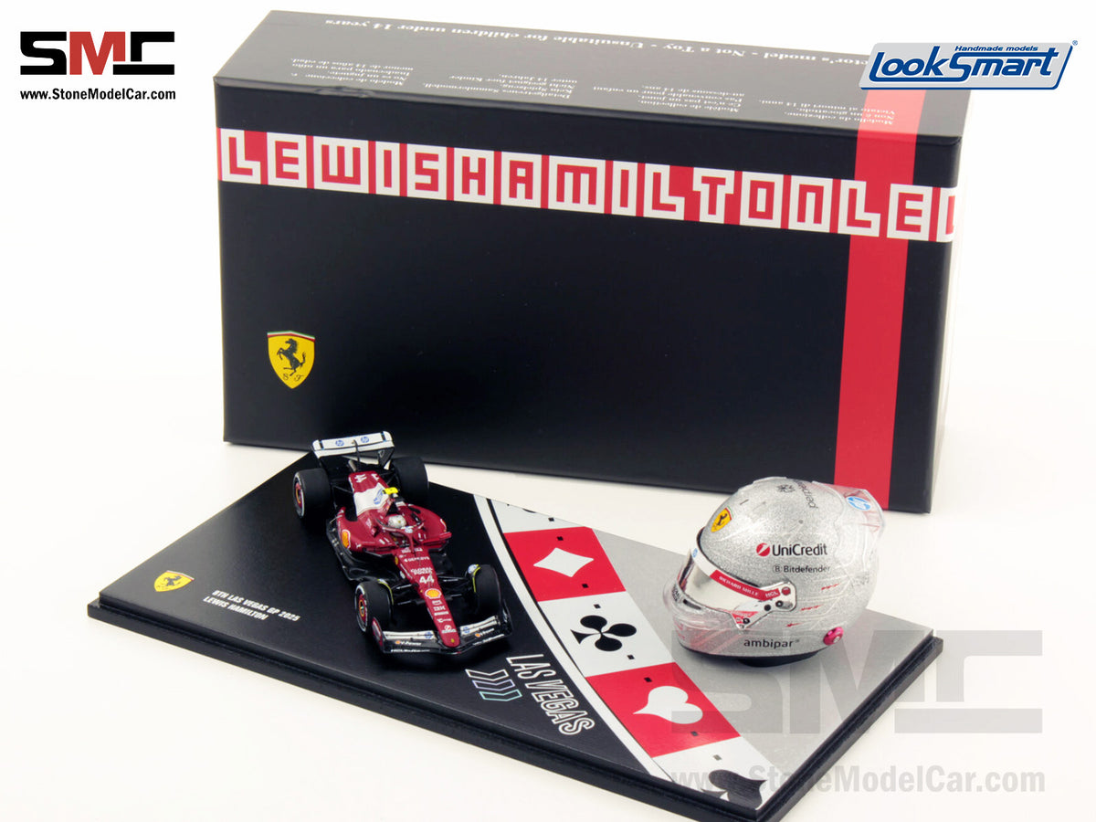 [Pre-Order] Ferrari HP F1 SF-25 #44 Lewis Hamilton Las Vegas GP 2025 Looksmart 1:43 + 1:5 Helmet Set