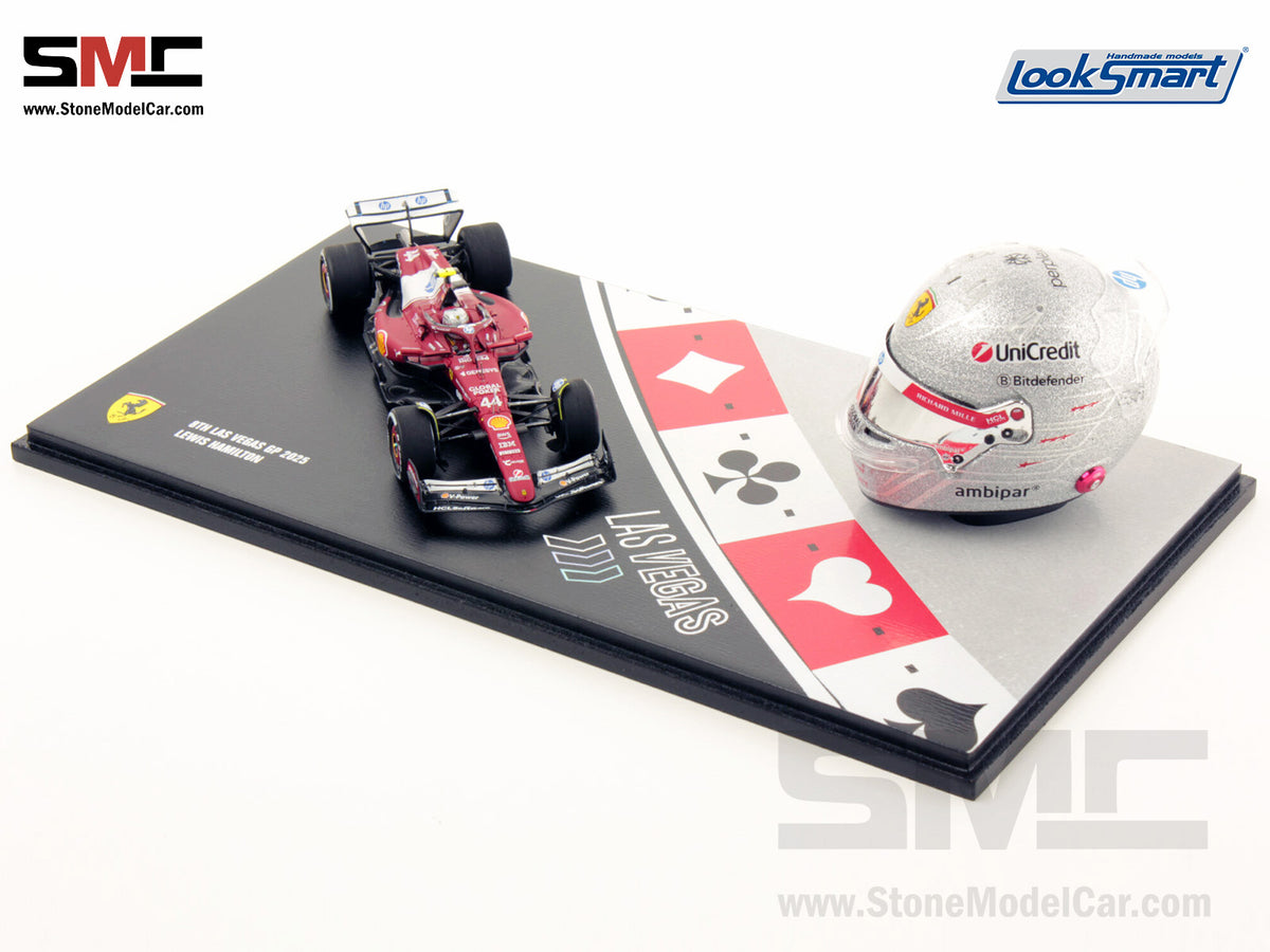 [Pre-Order] Ferrari HP F1 SF-25 #44 Lewis Hamilton Las Vegas GP 2025 Looksmart 1:43 + 1:5 Helmet Set