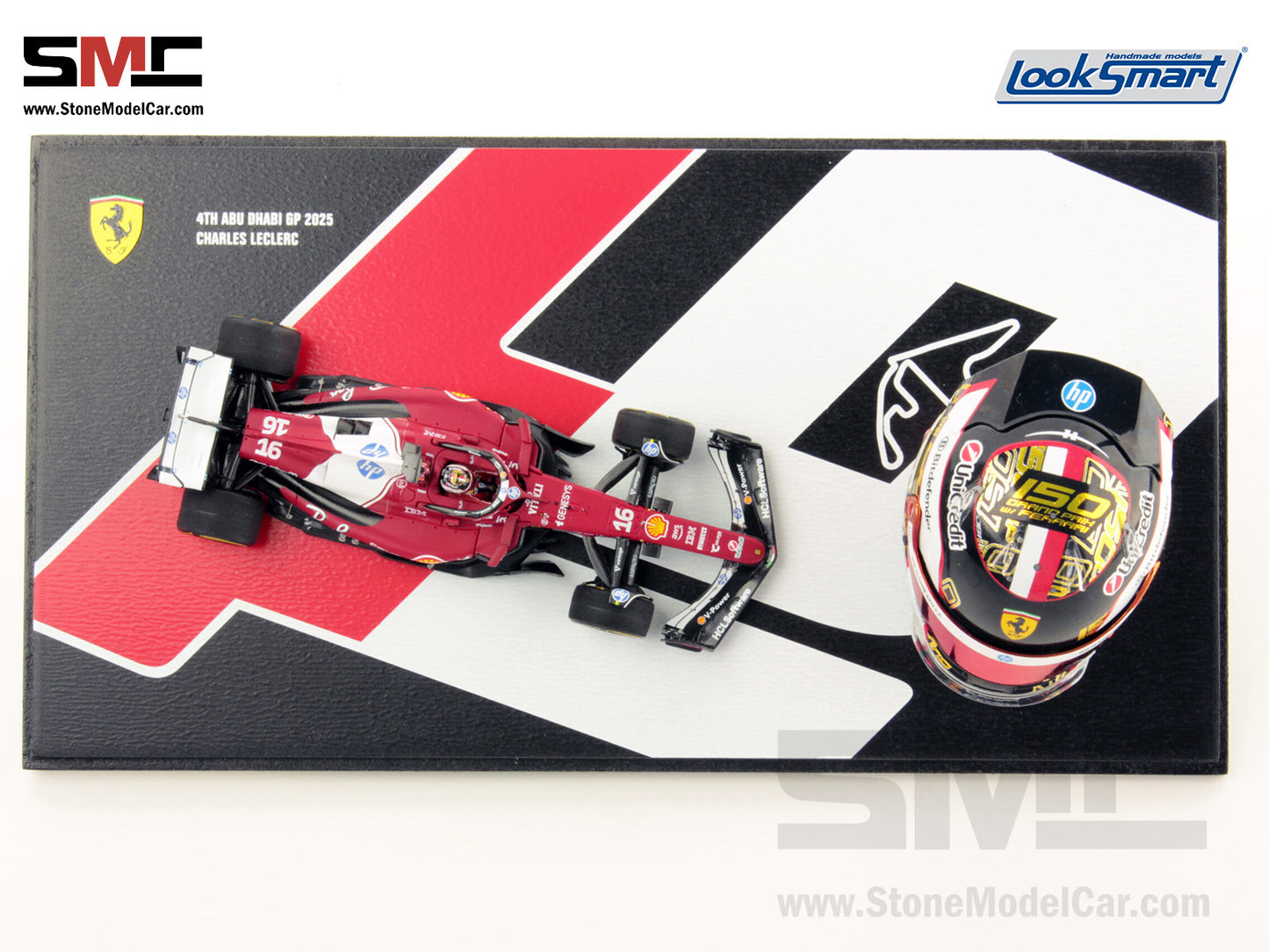 [Pre-Order] Ferrari HP F1 SF-25 #16 Charles Leclerc Abu Dhabi GP 2025 Looksmart 1:43 + 1:5 Helmet Set