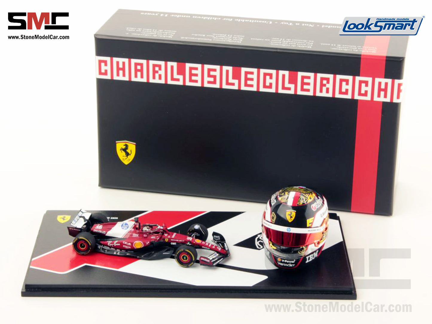 [Pre-Order] Ferrari HP F1 SF-25 #16 Charles Leclerc Abu Dhabi GP 2025 Looksmart 1:43 + 1:5 Helmet Set