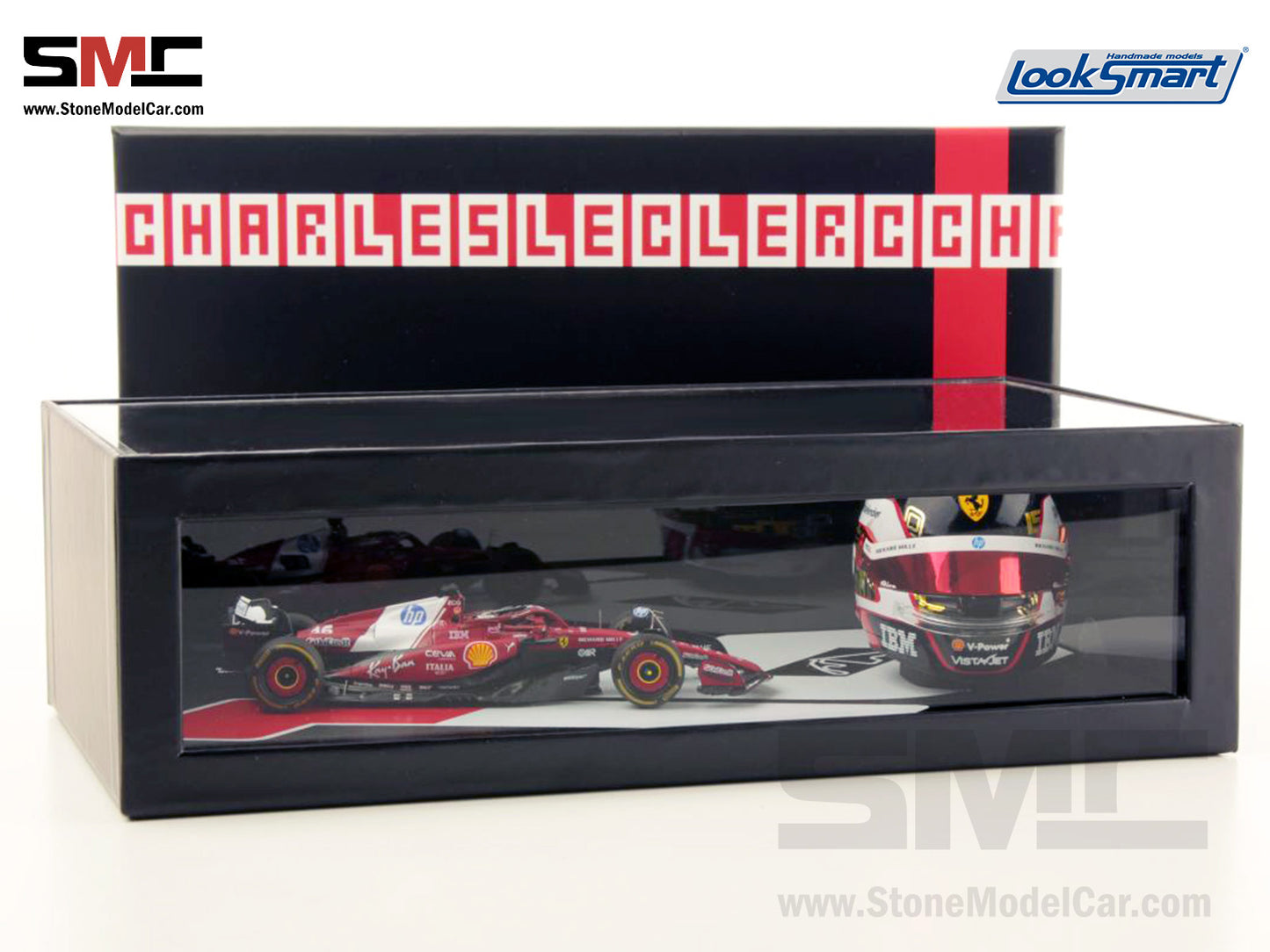 [Pre-Order] Ferrari HP F1 SF-25 #16 Charles Leclerc Abu Dhabi GP 2025 Looksmart 1:43 + 1:5 Helmet Set