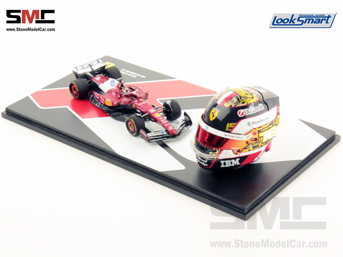 [Pre-Order] Ferrari HP F1 SF-25 #16 Charles Leclerc Abu Dhabi GP 2025 Looksmart 1:43 + 1:5 Helmet Set