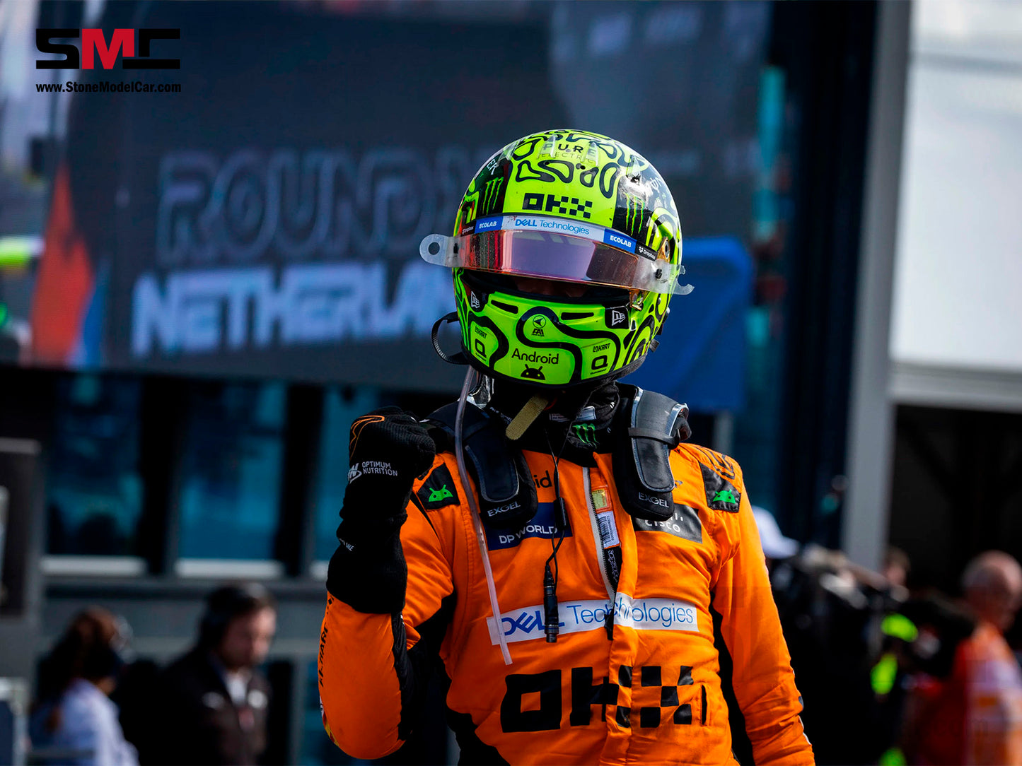 McLaren F1 MCL38 #4 Lando Norris Miami GP 2024 1st Career Win BELL 1:2 Miniature Helmet