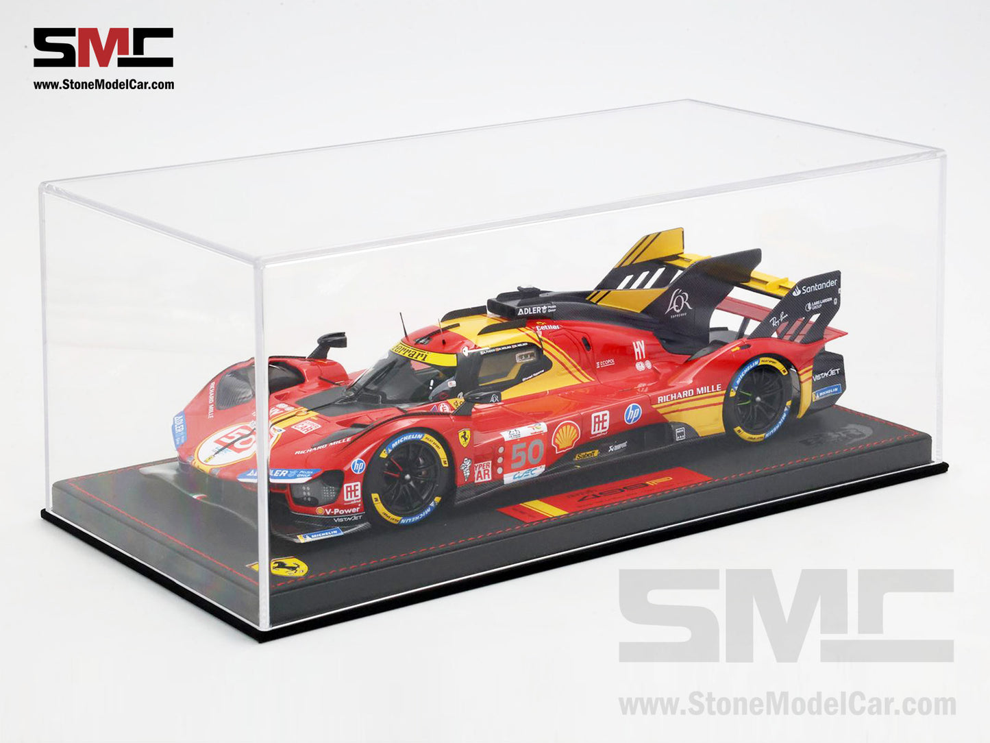Ferrari 499P #50 AF CORSE Winner 24H Le Mans 2024 BBR 1:18 P18252A with Leather Base