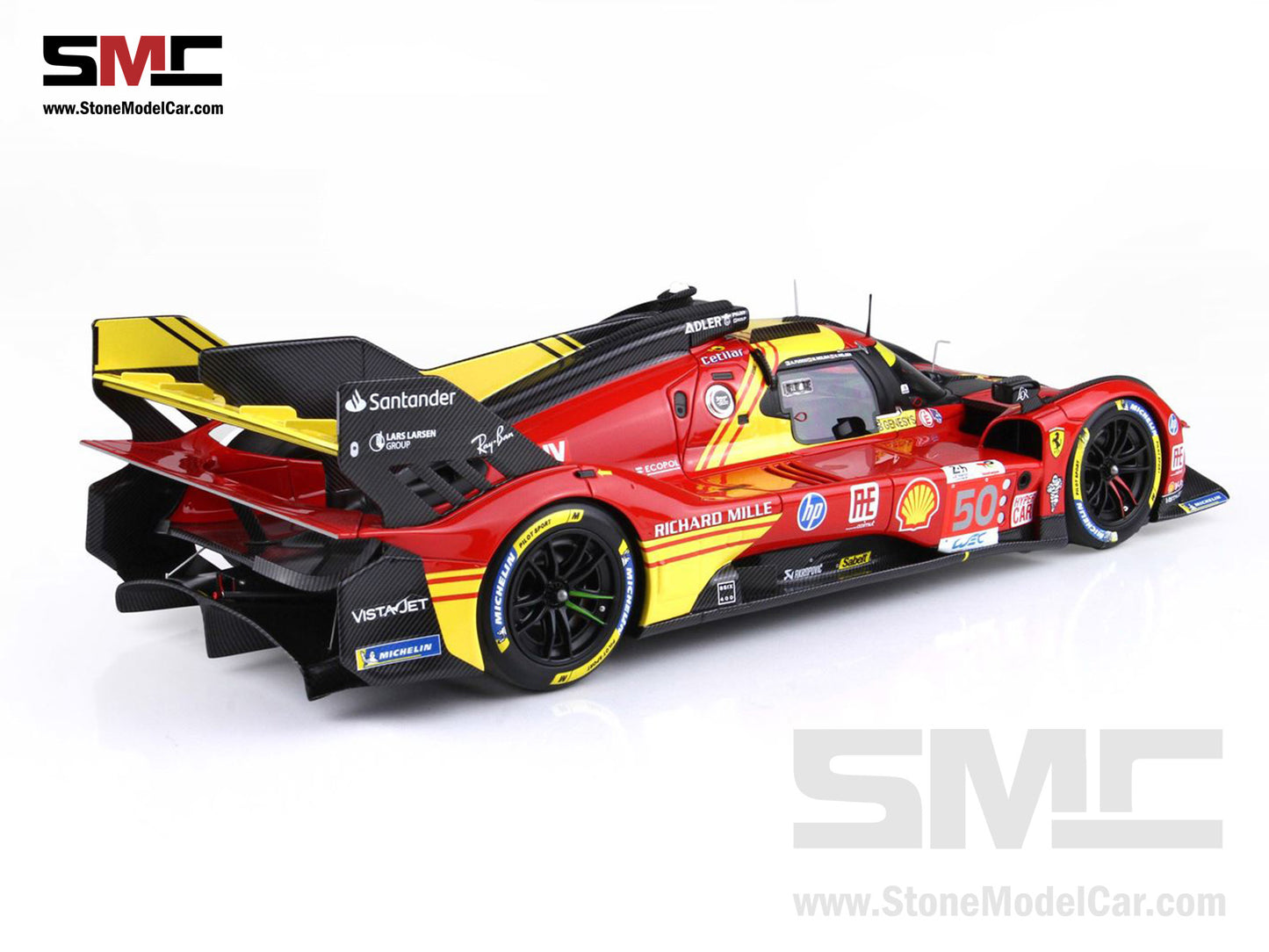 Ferrari 499P #50 AF CORSE Winner 24H Le Mans 2024 BBR 1:18 P18252A with Leather Base