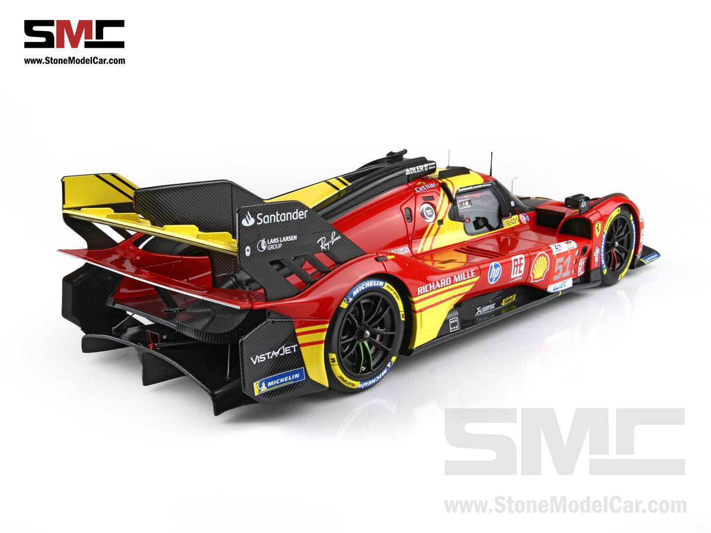 Ferrari 499P #51 AF CORSE 3rd 24H Le Mans 2024 BBR 1:18 P18252B with Leather Base