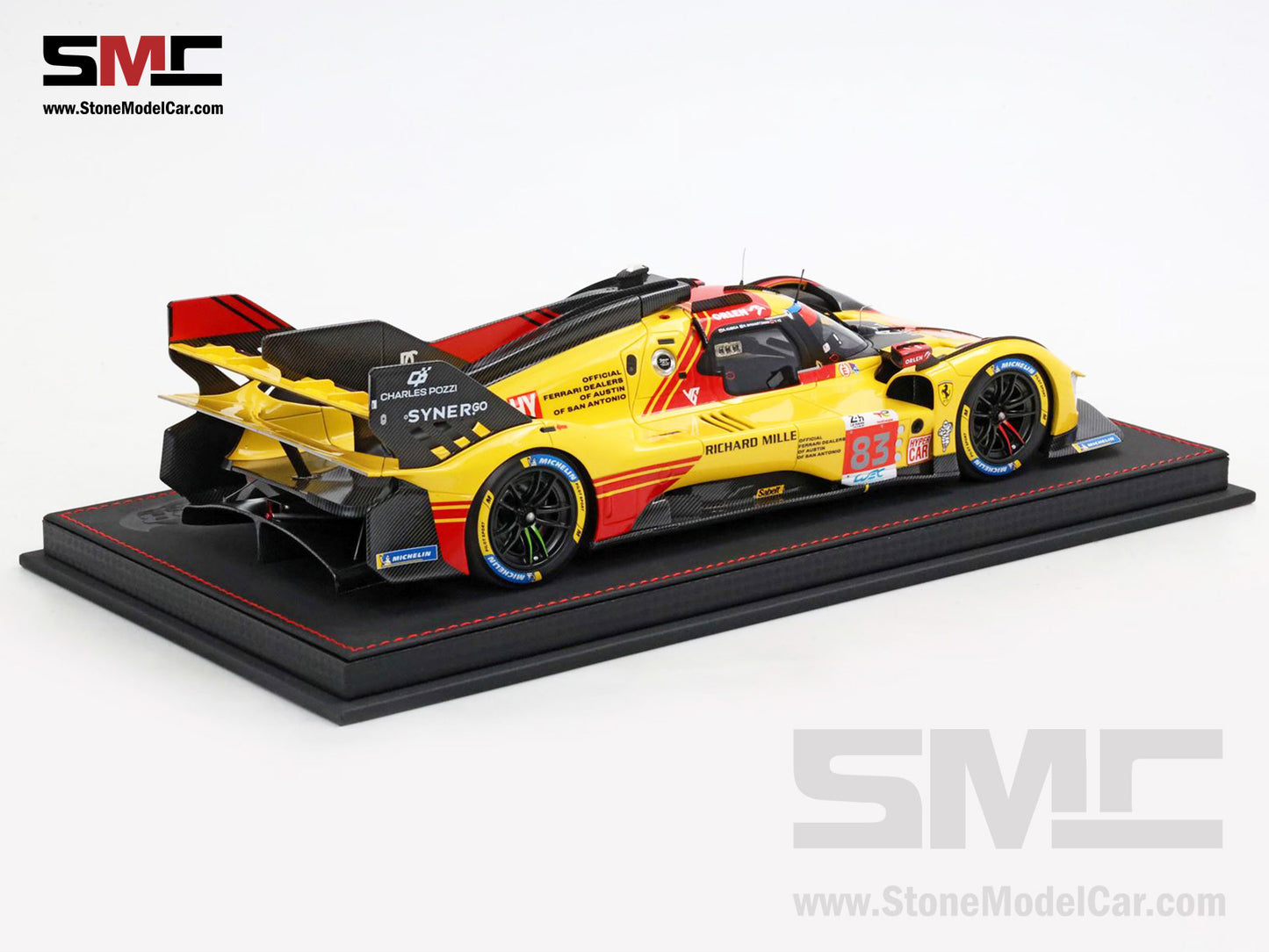 Ferrari 499P #83 AF CORSE 24H Le Mans 2024 BBR 1:18 P18252C with Leather Base