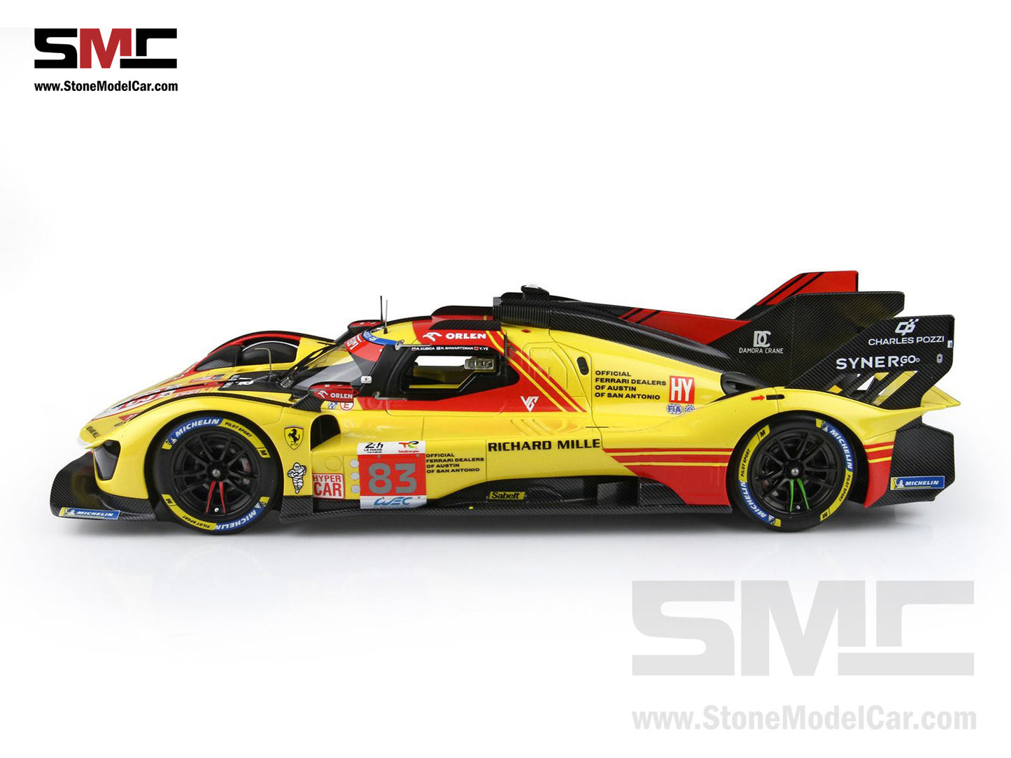 Ferrari 499P #83 AF CORSE 24H Le Mans 2024 BBR 1:18 P18252C with Leather Base