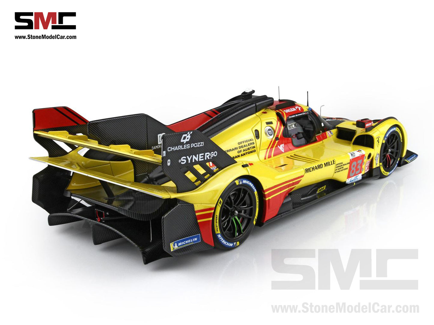 Ferrari 499P #83 AF CORSE 24H Le Mans 2024 BBR 1:18 P18252C with Leather Base