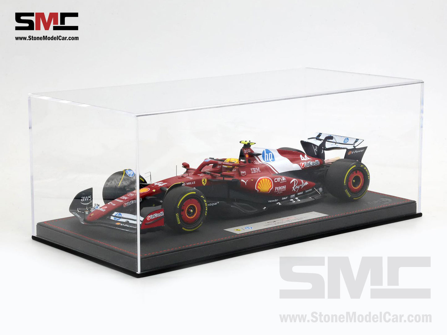 Ferrari F1 SF-25 #44 Lewis Hamilton Chinese GP Sprint Winner 2025 BBR 1:18 Red Leather Gift Box