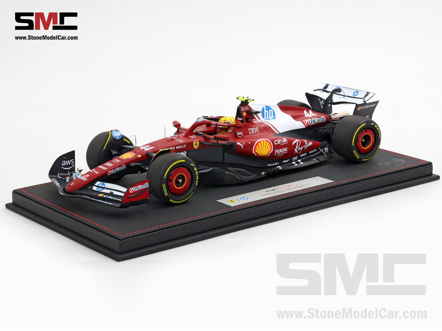 Ferrari F1 SF-25 #44 Lewis Hamilton Chinese GP Sprint Winner 2025 BBR 1:18 Red Leather Gift Box