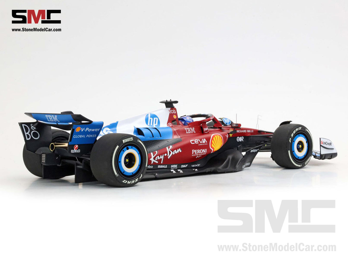 Ferrari F1 SF-25 #16 Charles Leclerc Miami GP 2025 Special Livery BBR 1:18 with Leather Base