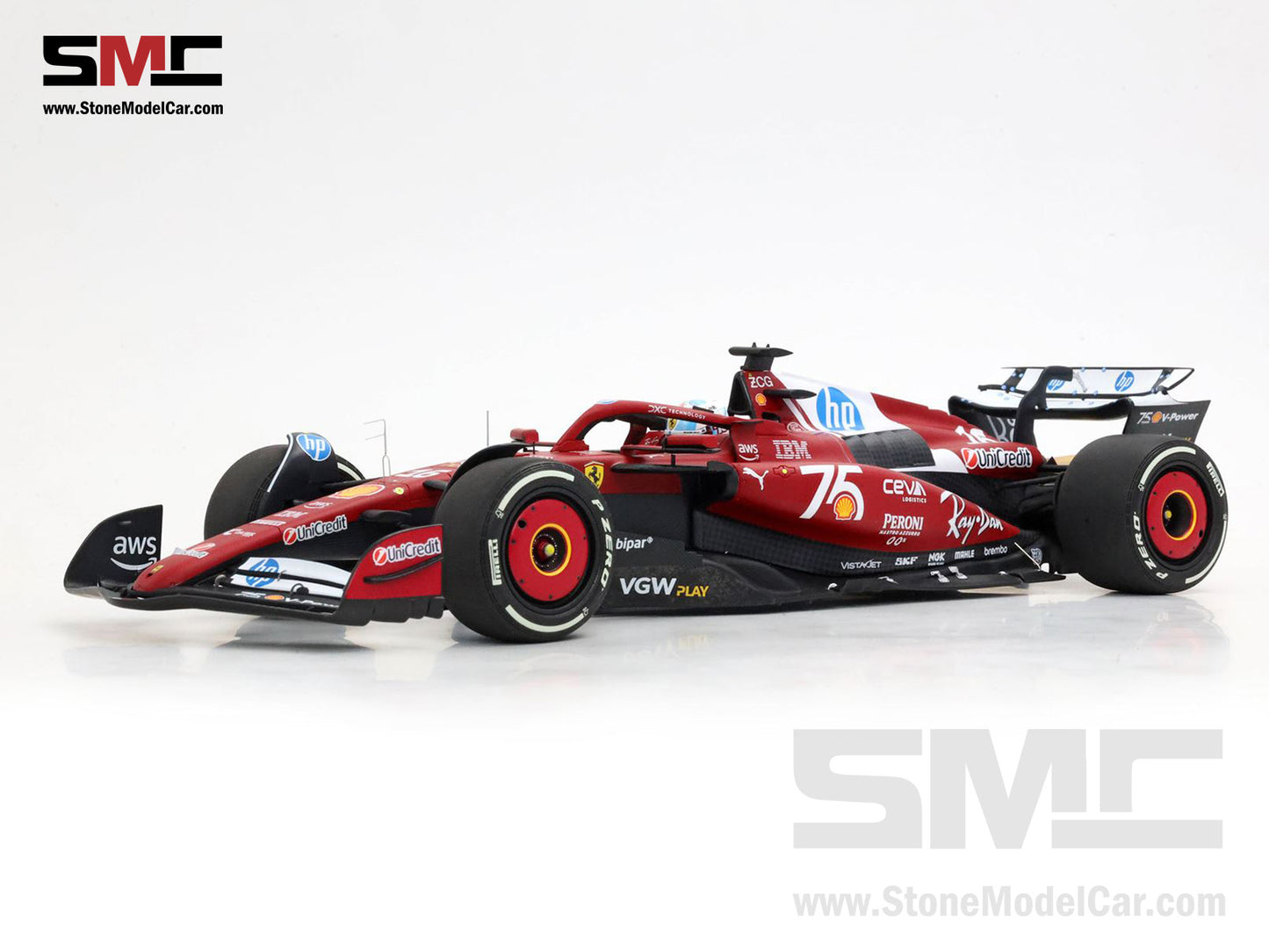 [Pre-Order] Ferrari F1 SF-25 #16 Charles Leclerc Monaco GP 2025 Shell Special Livery BBR 1:18 with Leather Base